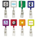 Square Retractable Badge Holder w/ Standard Clip